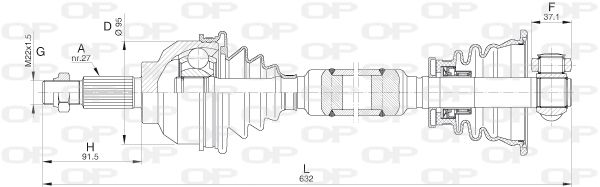 OPEN PARTS Приводной вал DRS6241.00